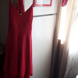 Red purple snow party dress